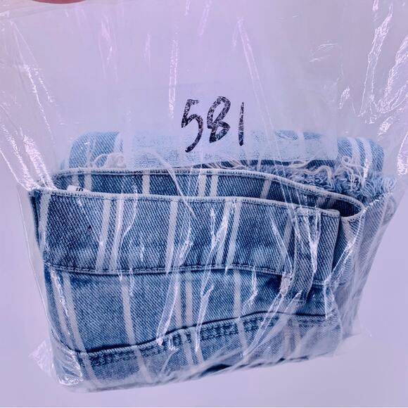 Pacsun High Rise Straight Striped Cropped Jeans Womens Size 25 - Picture 11 of 11